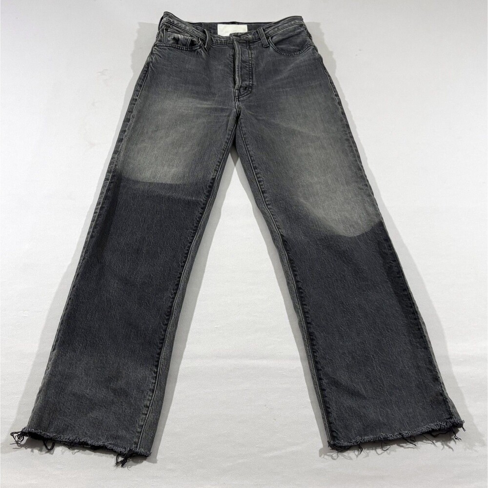 Mother The Rambler Ankle Fray Straight Jeans Hitting Pavement HR Wide Leg Sz 26 - Picture 2 of 16